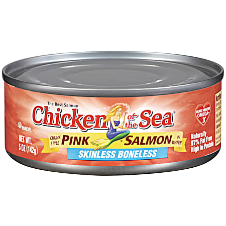 CHICKEN OF THE SEA 5 oz Chunk Style Pink Salmon in Water Skinless & Boneless