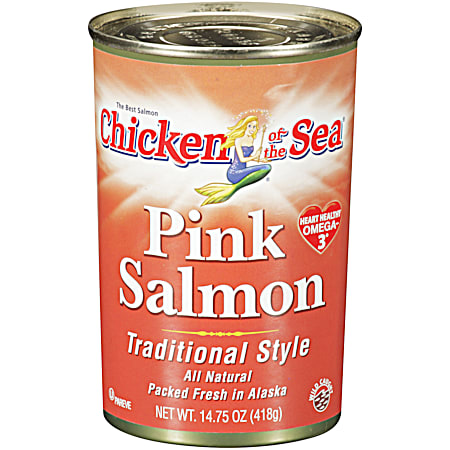 CHICKEN OF THE SEA 14.75 oz Wild-Caught Pink Salmon Traditional Style