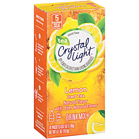 On The Go Lemon Iced Tea Powdered Drink Mix - 10 pk