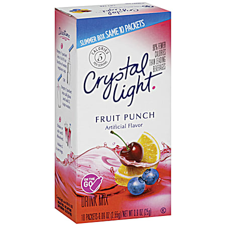 Crystal Light On The Go Fruit Punch Powdered Drink Mix - 10 pk