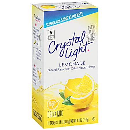 Crystal Light On The Go Lemonade Powdered Drink Mix - 10 pk