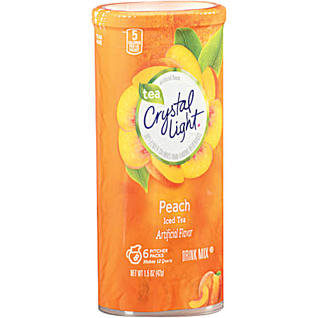 Crystal Light Peach Iced Tea Powdered Pitcher Drink Mix - 6 pk