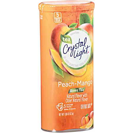 Crystal Light Peach Mango Green Tea Powdered Pitcher Drink Mix - 5 pk