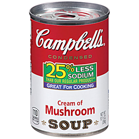 Campbell's 10.75 oz 25% Less Sodium Cream of Mushroom Condensed Soup