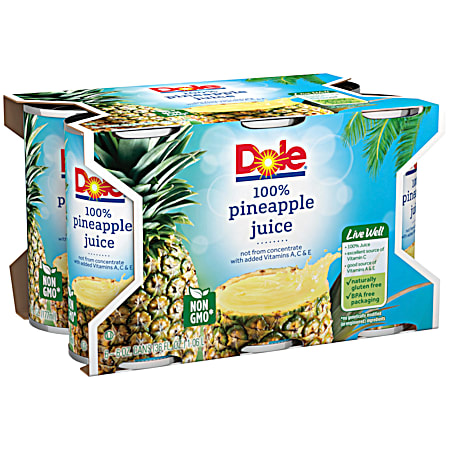 100% Pineapple Juice - 6 pk