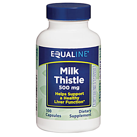 EQUALINE Milk Thistle 500mg Dietary Supplement Capsules - 100 ct
