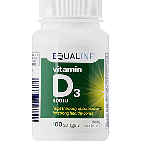 EQUALINE Vitamin D3 400 IU Dietary Supplement Softgels - 100 ct
