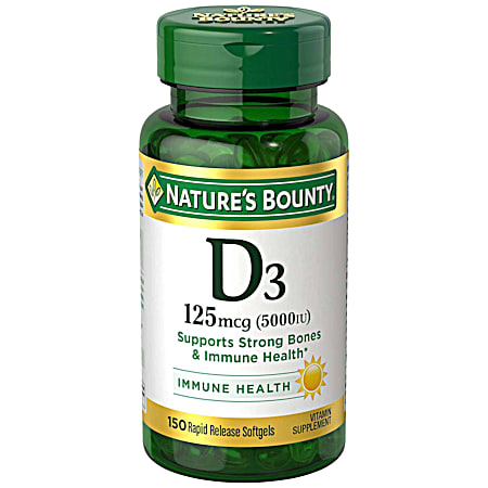 Vitamin D3 5000 IU Vitamin Supplement Softgels - 150 ct
