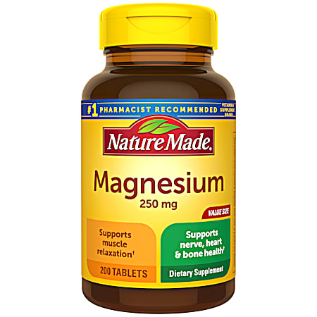 250 mg Magnesium Tablets - 200 Ct