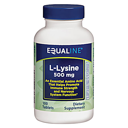 L-Lysine 500mg Dietary Supplement Tablets -  100 ct