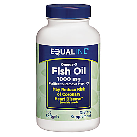EQUALINE Omega-3 Fish Oil 1000mg Dietary Supplement Softgels - 100 ct