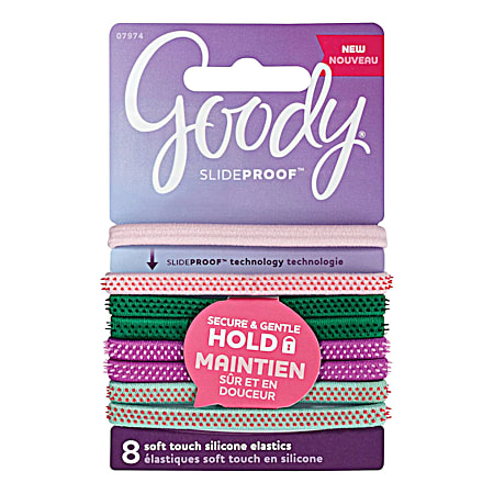 Goody Colorful Soft Touch Slideproof Hair Ties - 8 ct