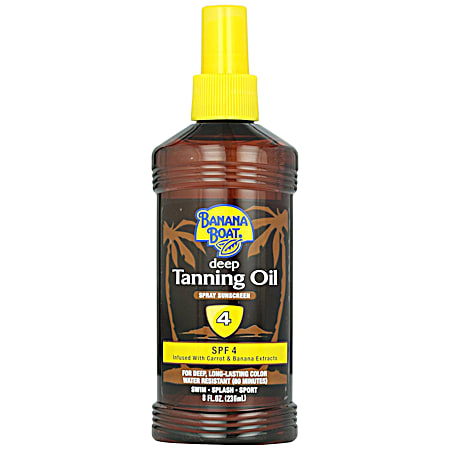 8 oz Deep Tanning Oil SPF 4 Spray Sunscreen