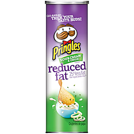 Pringles 5.2 oz Reduced Fat Sour Cream & Onion Flavored Potato Crisps Chips