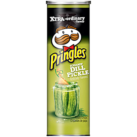 5.5 oz Screamin Dill Pickle Flavored Potato Crisps Chips