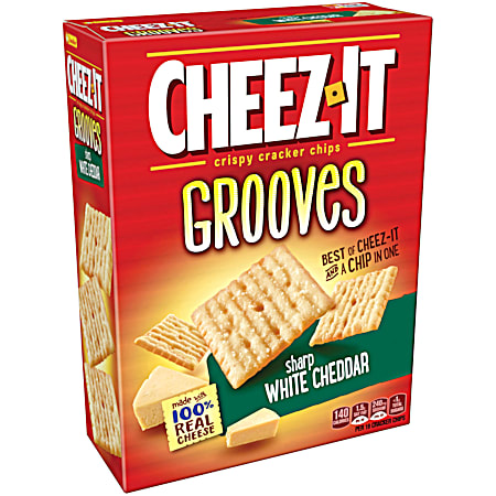 9 oz Grooves Cracker Chips Sharp White Cheddar