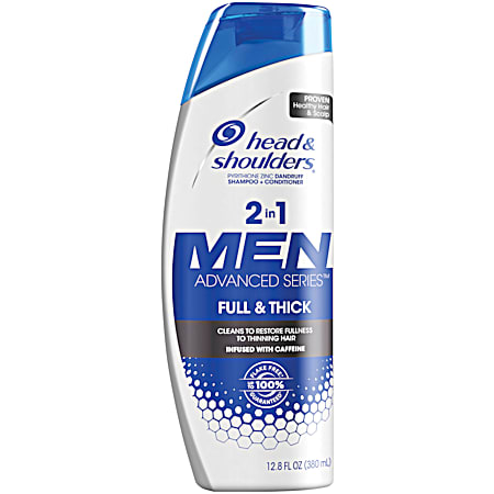 12.8 fl oz Men's Full & Thick 2-in-1 Dandruff Shampoo & Conditioner