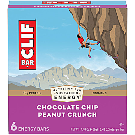 Clif Bars Chocolate Chip Peanut Crunch Energy Bars - 6 pk