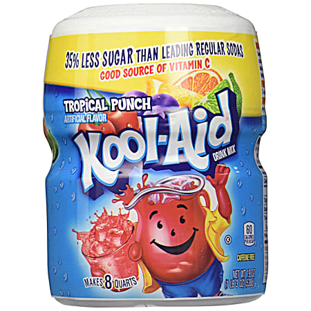 Kool Aid 19 oz Tropical Punch Drink Mix Canister