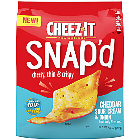 7.5 oz Snap'd Cheddar Sour Cream & Onion Crackers