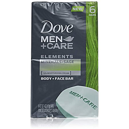 Dove 24 oz Men+Care Elements Minerals + Sage Bar - 6 pk