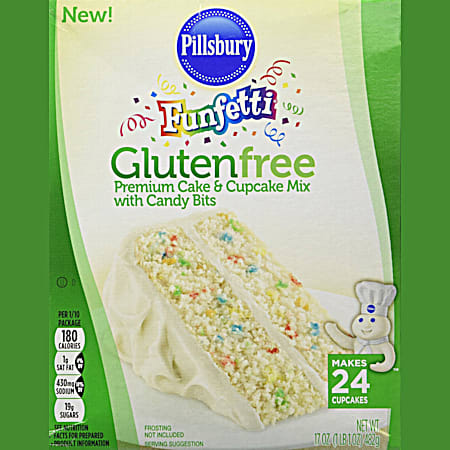 Pillsbury Funfetti 17 oz Gluten Free Premium Cake & Cupcake Mix /w Candy Bits