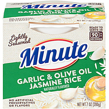 MINUTE RICE 7 oz Garlic & Olive Oil Jasmine Rice