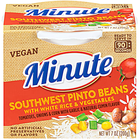 MINUTE RICE 7 oz Southwest Pinto Beans w/ White Rice & Vegetables