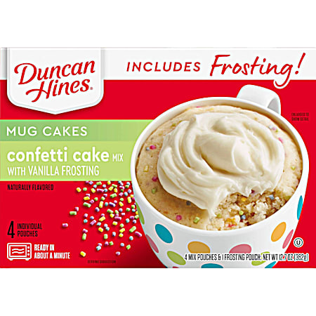 DUNCAN HINES Mug Cakes 12.7 oz Confetti Cake Mix w/ Vanilla Frosting