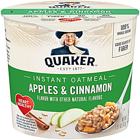 Quaker 1.51 oz Apples & Cinnamon Instant Oatmeal Cup