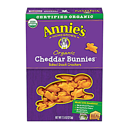 7.5 oz Organic Cheddar Bunnies Baked Snack Crackers