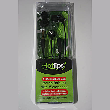 Black Stereo Earbuds w/ Microphone