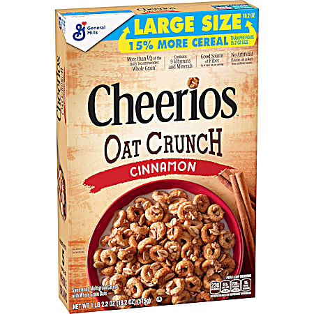 18.2 oz Cinnamon Oat Crunch Cheerios Breakfast Cereal