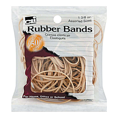 Charles Leonard Rubber Bands, Natural Color, 1 3/8 oz. bag