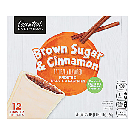 Essential EVERYDAY Brown Sugar & Cinnamon Frosted Toaster Pastries - 12 Pk