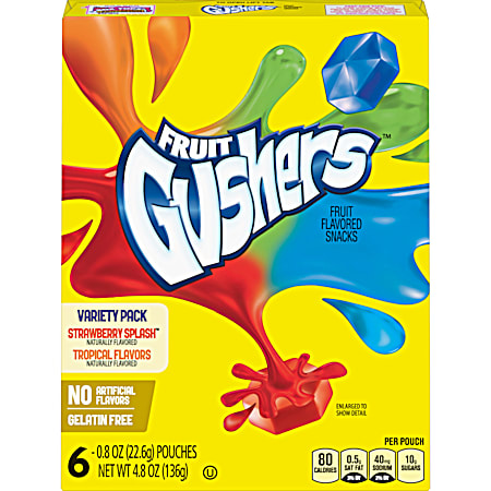 Gushers Tropical Flavored Fruit Snacks - 6 pk