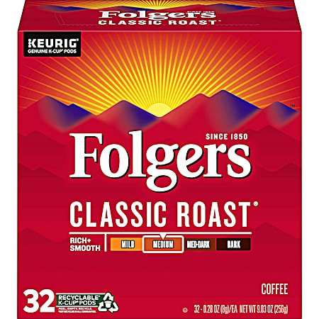 Folgers Classic Roast Medium Roast Single Serve K-Cup Pods