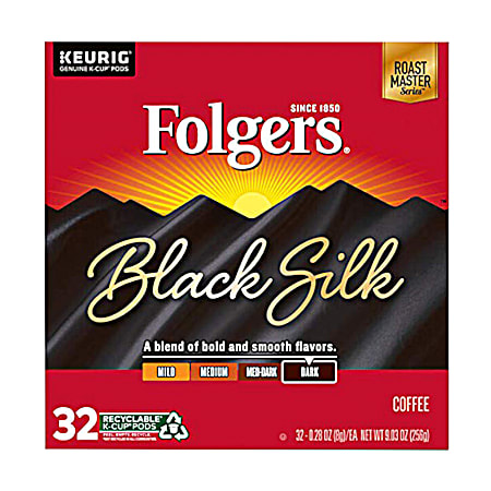 Folgers Black Silk Dark Roast Single Serve K-Cup Pods