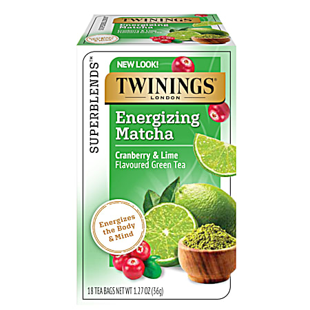 Twinings of London Energize Matcha, Cranberry & Lime Tea - 18 ct