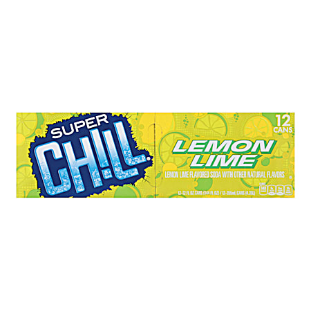 Super Chill Lemon Lime Soda - 12 pk