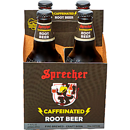16 oz Caffeinated Root Beer - 4 pk