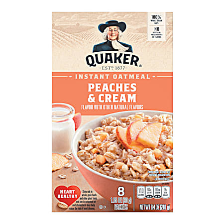Quaker 8.4 oz Peaches & Cream Instant Oatmeal - 8 Pk