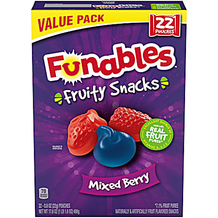 Funables 17.6 oz Mixed Berry Fruit Snacks - 22 pk
