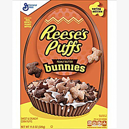 11.5 oz Reese's Puffs Peanut Butter Bunnies Breakfast Cereal