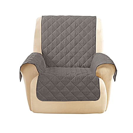 Non-Slip Water-Resistant Gray Microfiber Chair/Recliner Protector