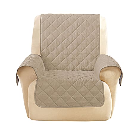 Non-Slip Water-Resistant Taupe Microfiber Chair/Recliner Protector