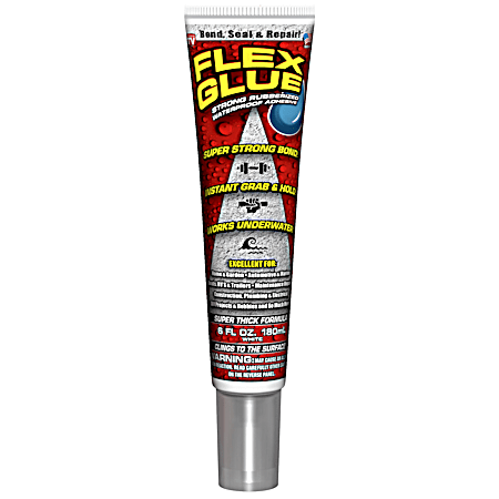 6 fl oz White Strong Rubberized Waterproof Adhesive