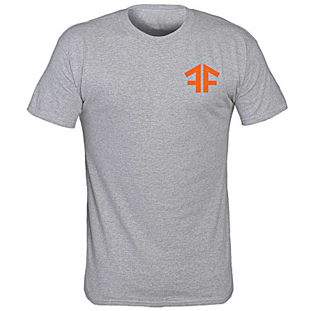 Men's Sport Grey FF Vertical Back Logo Crew Neck Short Sleeve T-Shirt