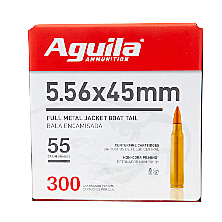 Aguila 5.56 x 45mm FMJBT Rifle Cartridges - 300 Ct