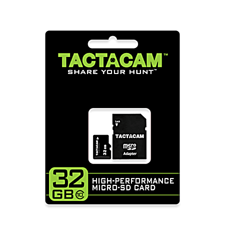 Tactacam Black 32GB SD Card w/ SD adapter